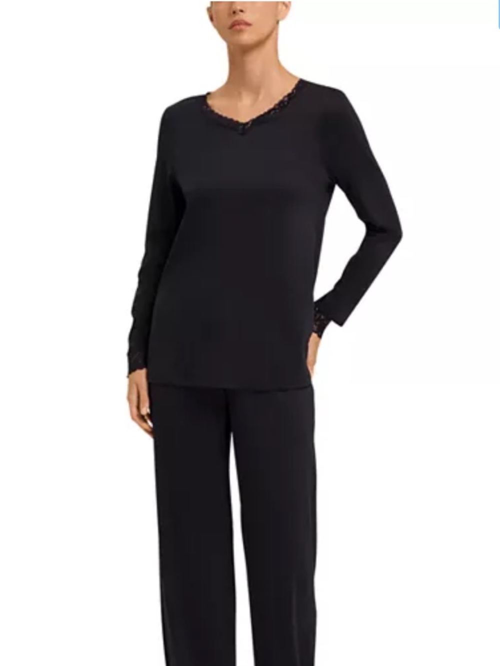 Hanro Moments Long Sleeve Pajama Top Medium